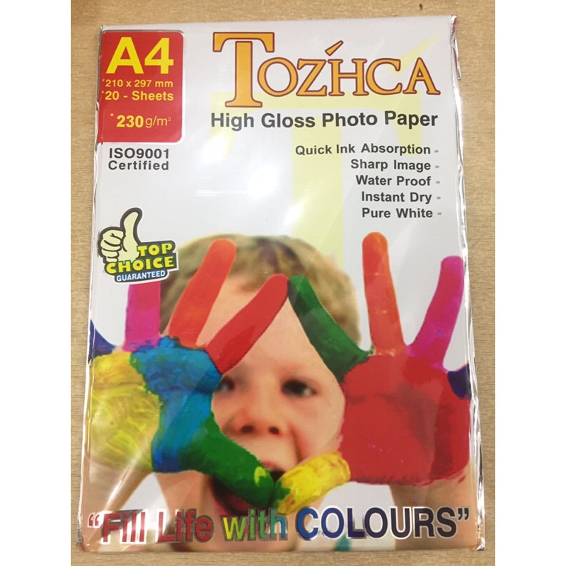 

Kertas foto / photo paper A4 high gloss Tozhca 230