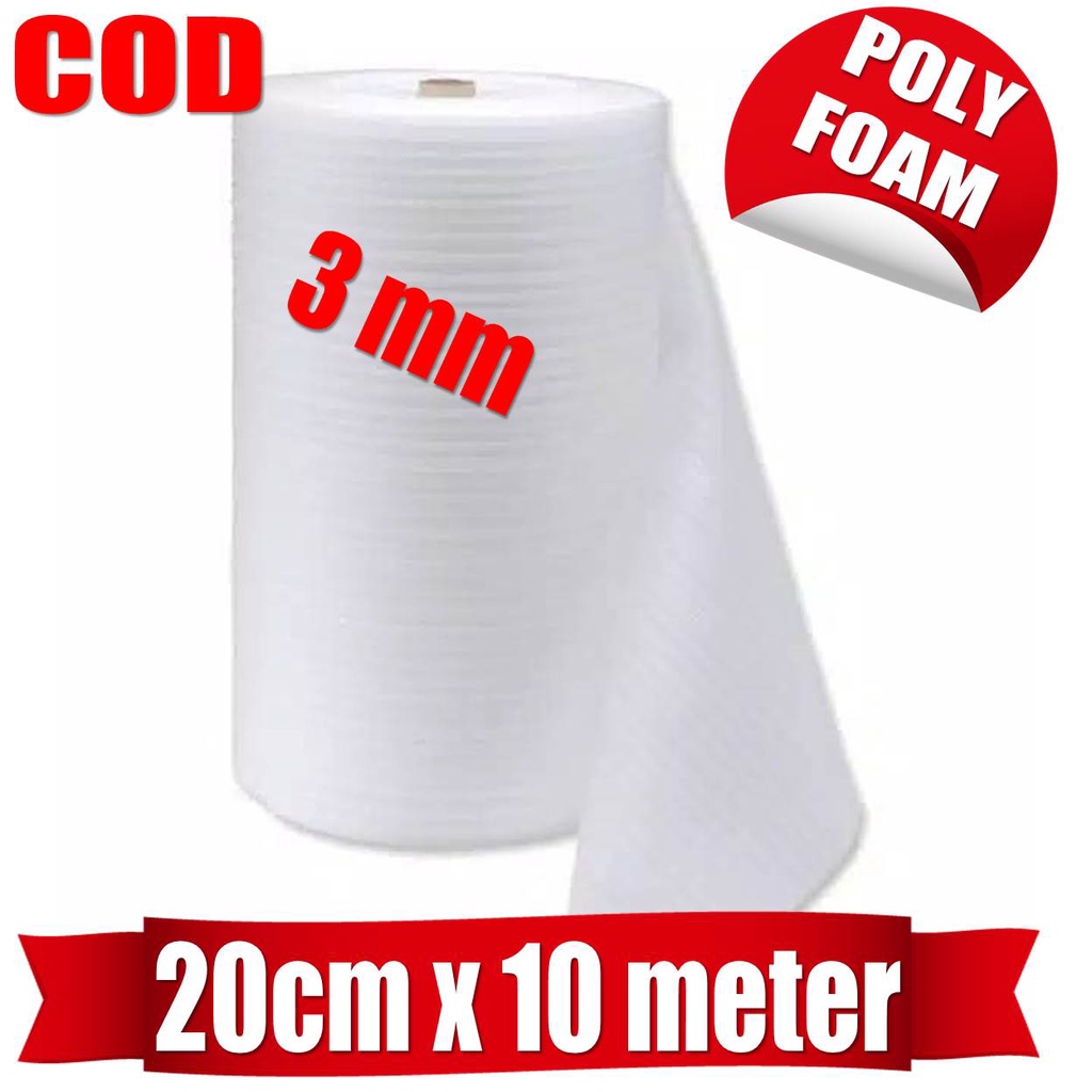 

[ COD ] [ 20cm x 10 meter ] Polyfoam 3mm / PE Foam / Poly Foam 3mm / Polifoam 3mm / Poli foam 3mm / Busa Poli foam 3mm / Busa Polifoam 3mm / Busa Polyfoam 3mm /Pembungkus Packing / Pengemasan Barang / Plastik Pembungkus / Plastik Packing / Pelapis Barang