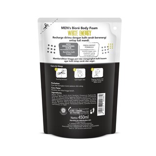 Me   n's Biore Body Foam White Energy Refill 450 ml | Shopee