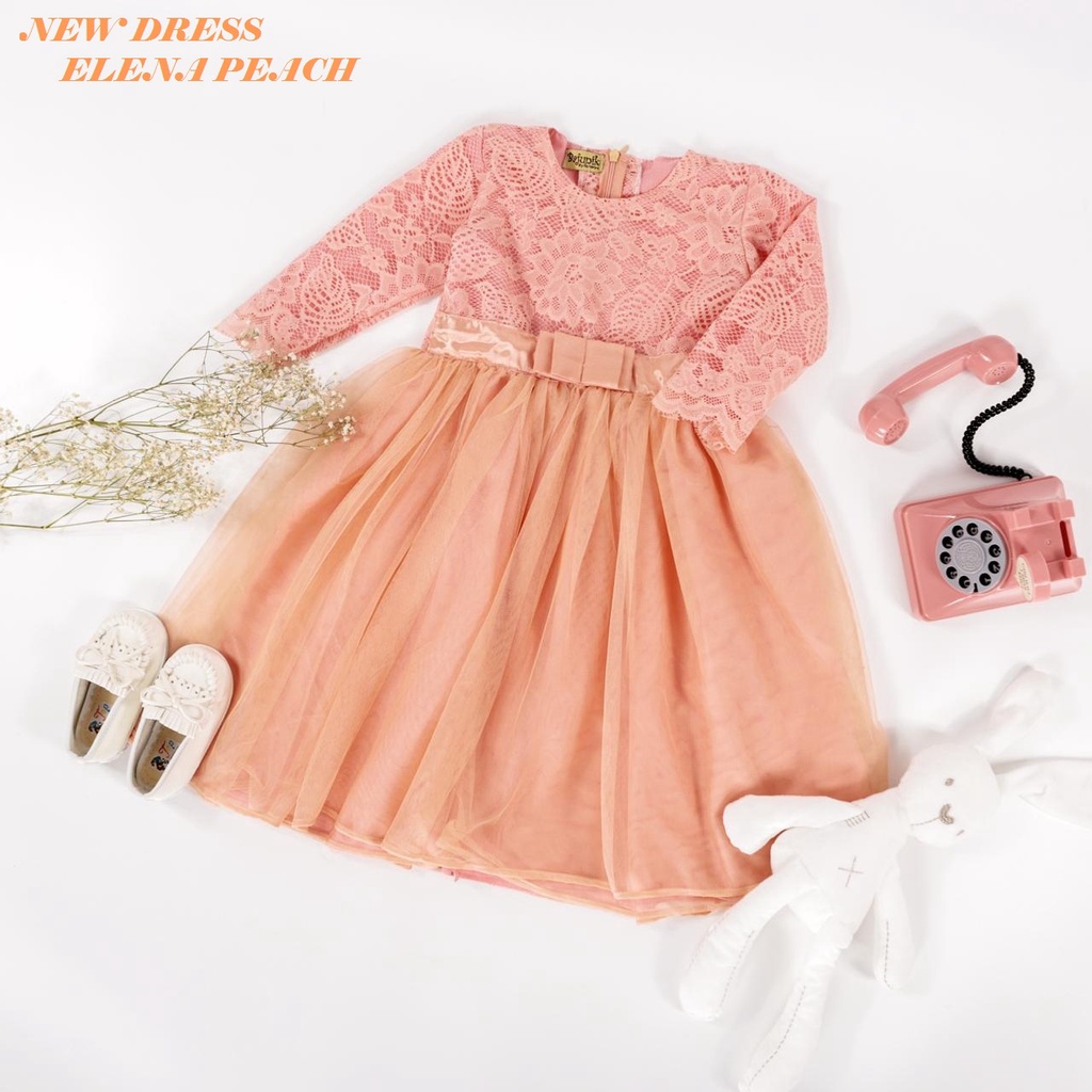 Dress Ellena With Tulle Anak Unik/Gaun Pesta/Dress Anak