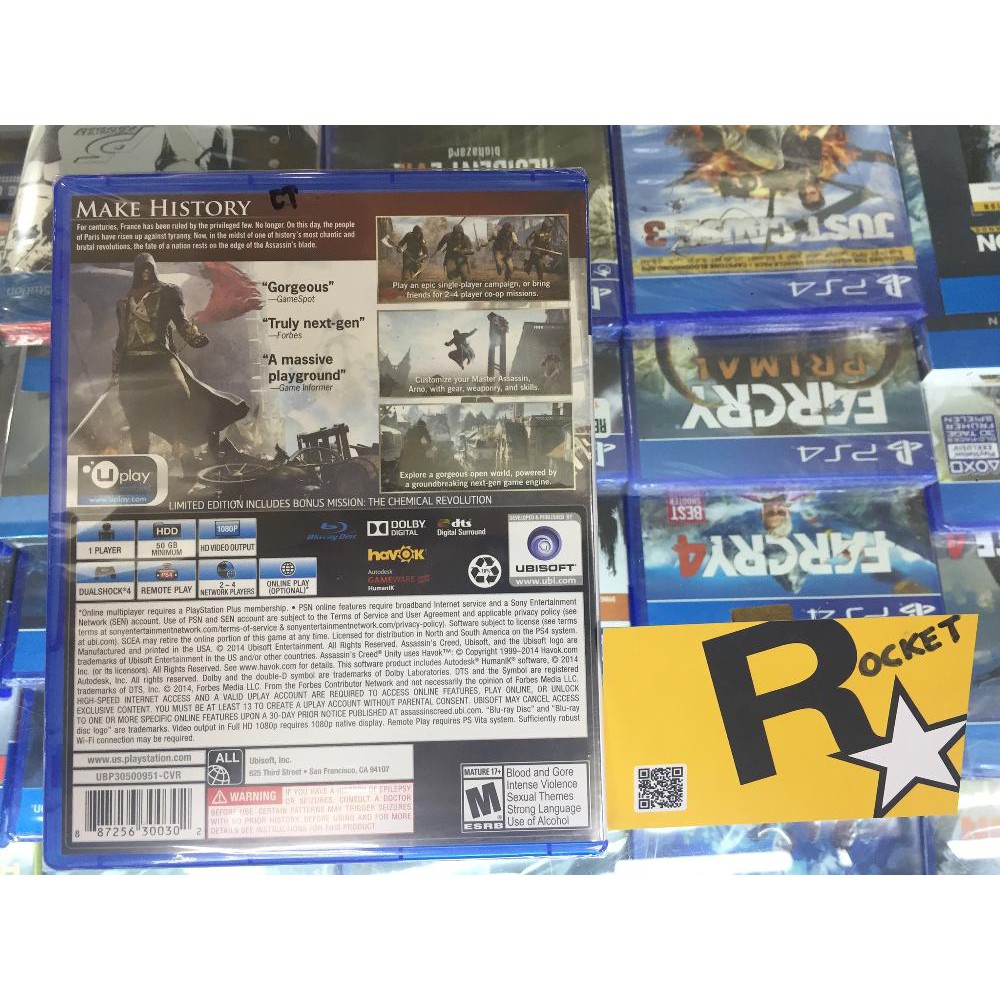 KASET PS 4 ASSASIN CREED UNITY REG ALL Terlaris
