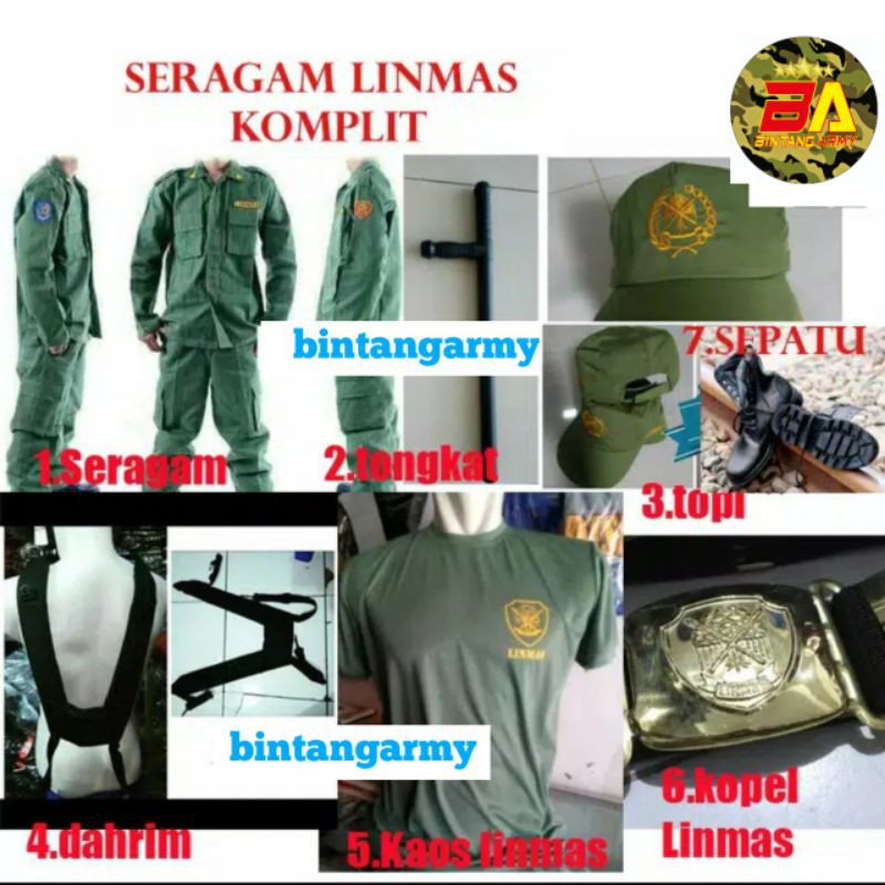 PAKET HEMAT SETELAN LINMAS KUMPLIT + SEPATU PDL SESUAI PICT