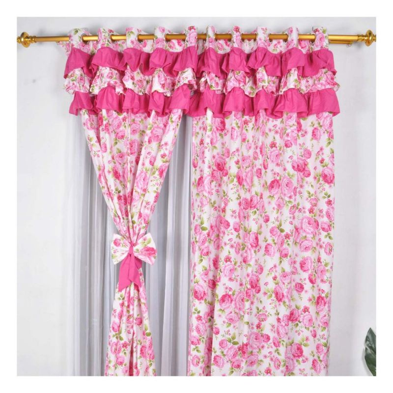 gorden rumbai tumpuk motif bunga