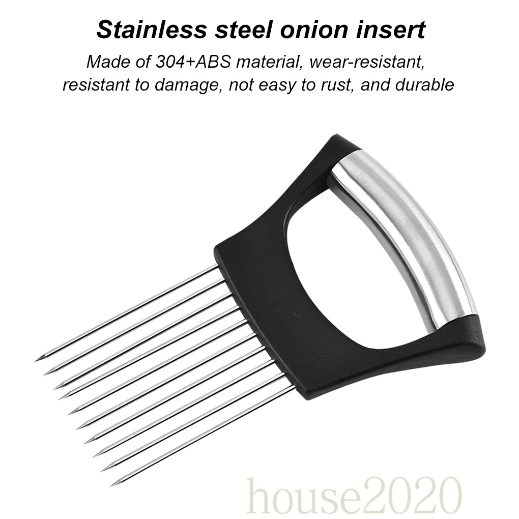 [HOUSE2020]Onion Slicer Stainless Steel Onion Needle Portable Vegetable Slicer Kitchen Accessory, Type 1