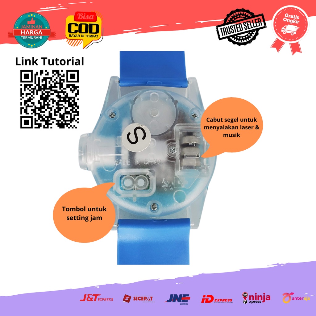 [COD] Jam Tangan Anak Laser Karakter Kartun Cars Tayo Batman Doraemon Cowok Laki Lampu Proyektor Melodi Seri 5