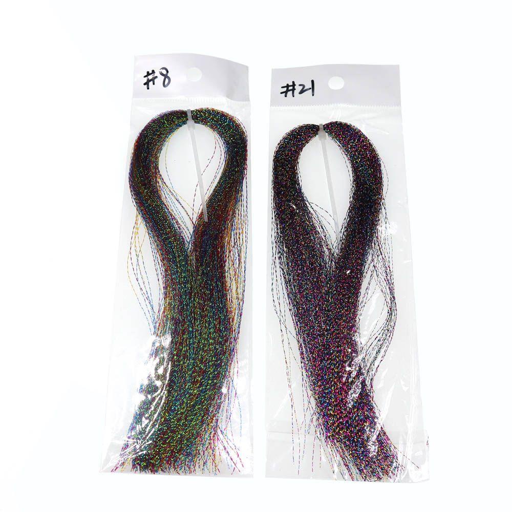 Lanfy Flash Tinsel Jig Outdoor Twisted Flys Lures Streamer Trout Hologram Untuk Mengikat Jig Hook Lures