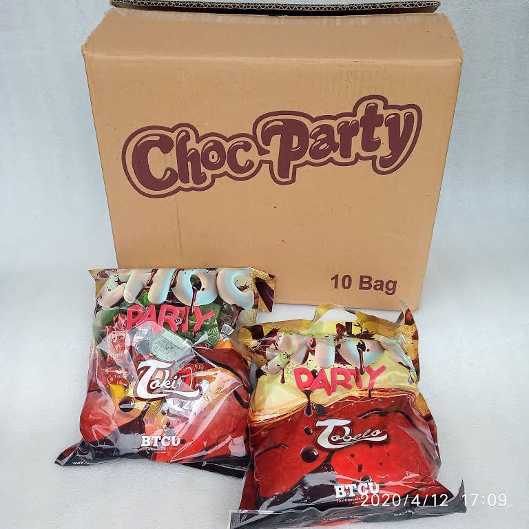 Tobelo Choc Party 1 DUS isi 10 BAG Chocolate Compound With Rice Cripsy Aneka Rasa