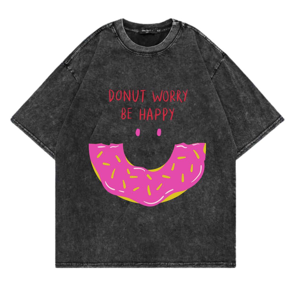 Kaos Oversize Wash Sablon Original Endrock Tema Grafik Donut Wory