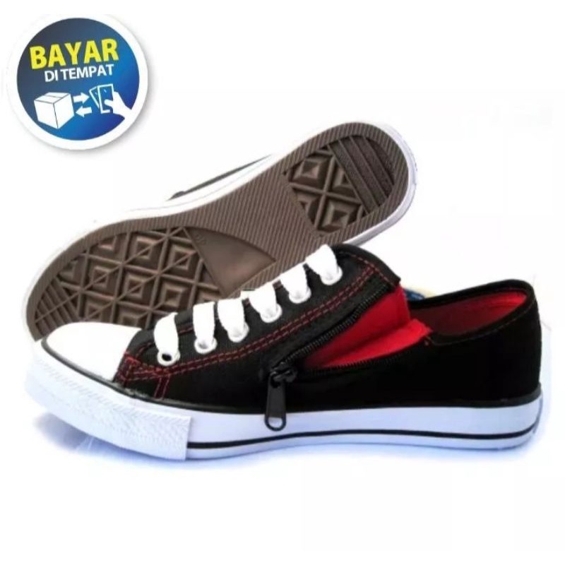 Aster - Sepatu Sekolah Anak Pria Dan Wanita Resleting Samping Size 36 - 40