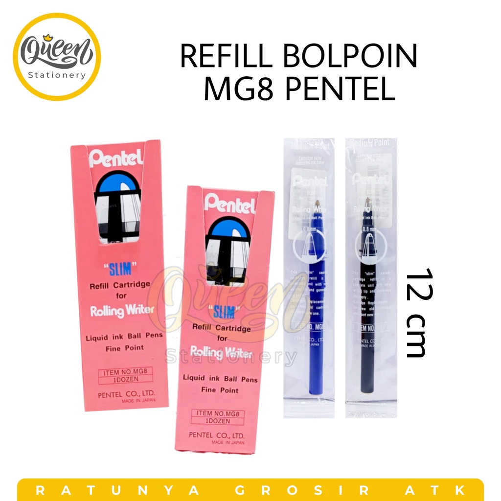 

1 PCS REFILL BOLPEN MG8 PENTEL / ISI PULPEN / TINTA BALLPOINT