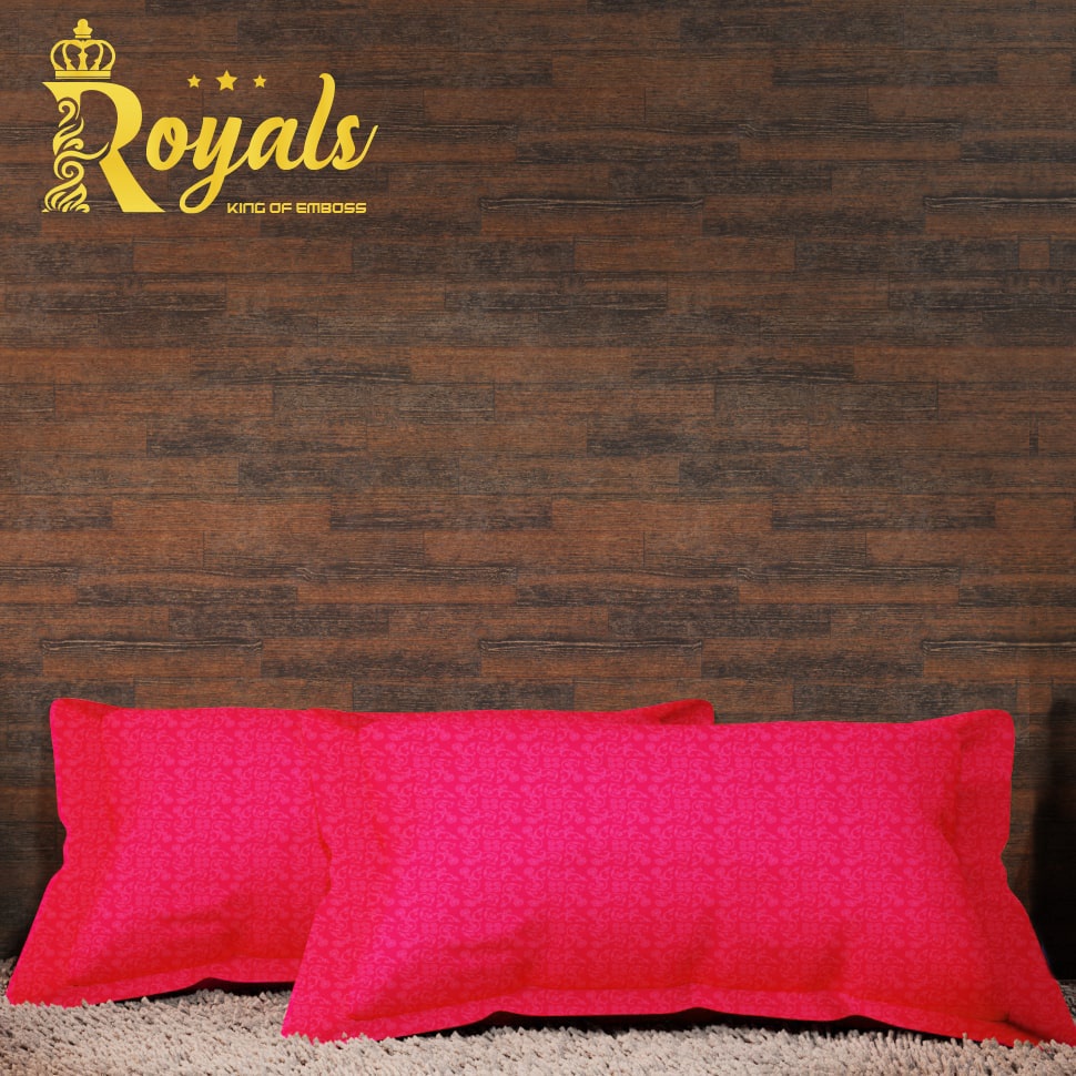 Royals Emboss BedCover SET Sprei Uk 160/180 - Pink Fanta