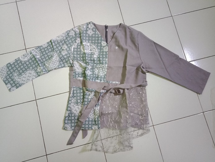 Kople Blouse Batik Kombinasi Plus Tile, Kople Blus Batik, Kople Atasan Batik, Blus Kople,atasan Blus