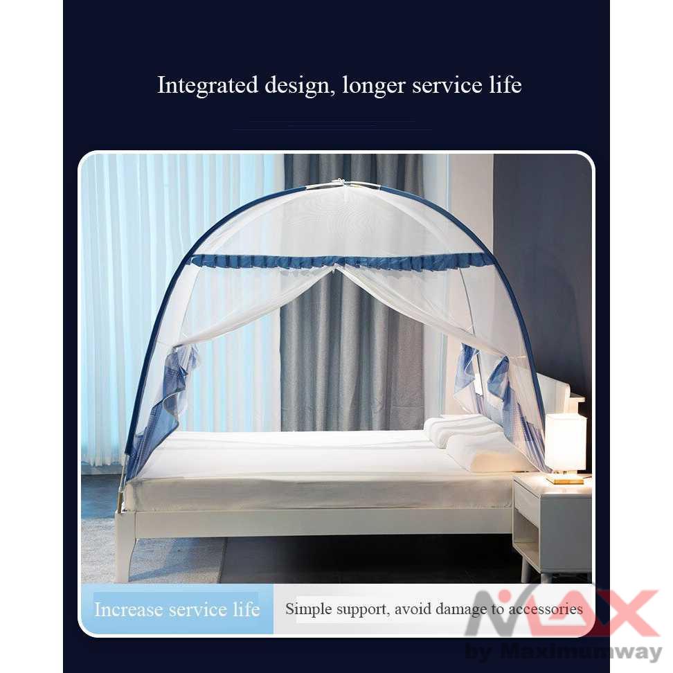 Faroot Jaring Anti Nyamuk Kelambu Kasur Tempat Tidur 120x200cm Rangka sudah termasuk, bisa dilipat kecil Mosquito Net Twin / Queen / King Foldable Simple Bedroom Bed Zipper Mosquito Net Double Door Opening Bedroom Home Textile Decor