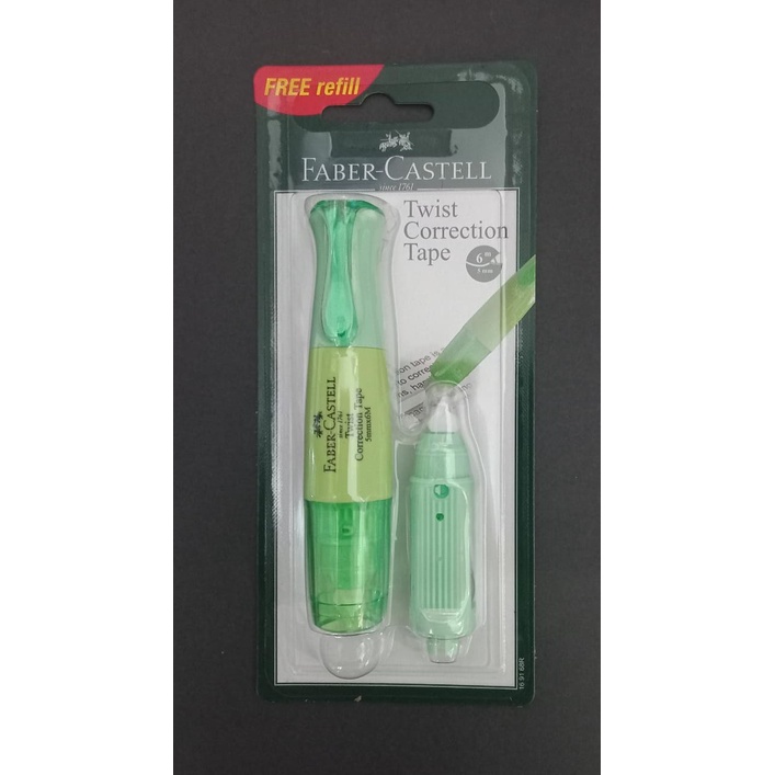 

Faber Castell Correction Tape TWIST HIJAU dan BIRU / Tipex Kertas Faber Castell / Pengahapus Ballpoint