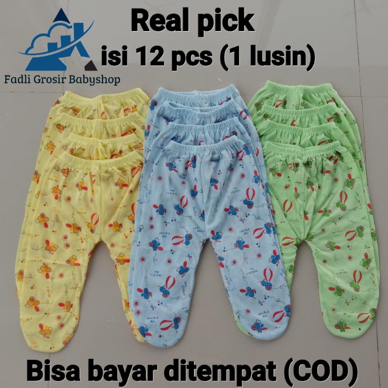 12 Pcs Celana Panjang Bayi Newborn Kaki Tutup