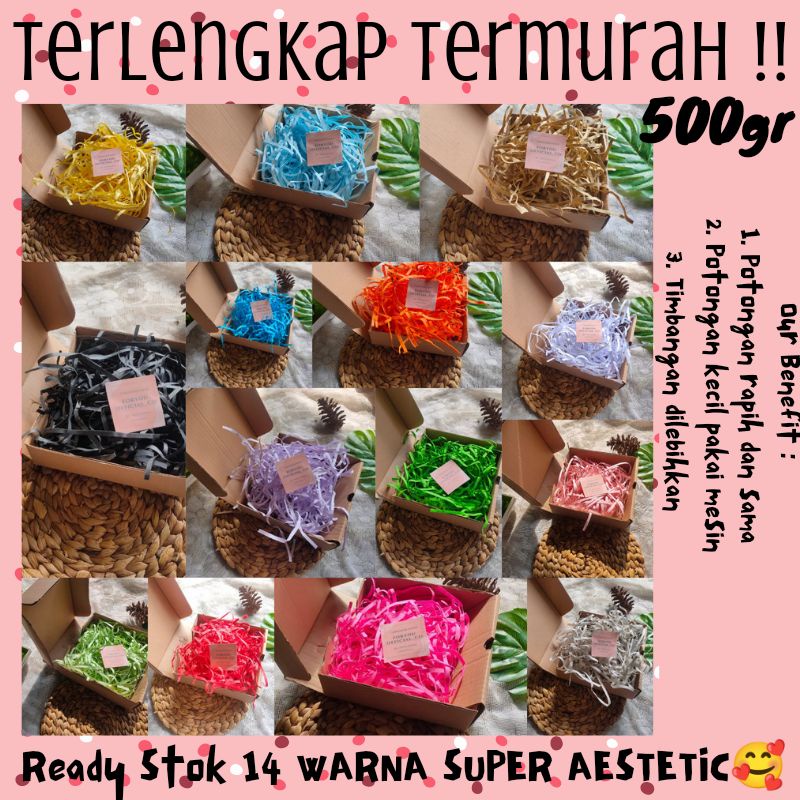 

[500gr] PAPER SHREDDER PAPER KERTAS SERUT KERTAS CACAH KERTAS HAMPERS KERTAS PACKING KADO