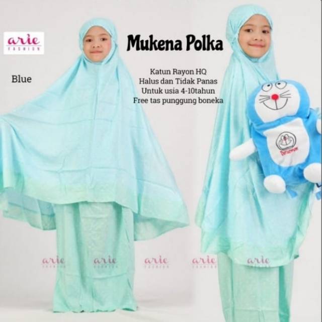 MUKENA ANAK FREE TAS PUNGGUNG BONEKA