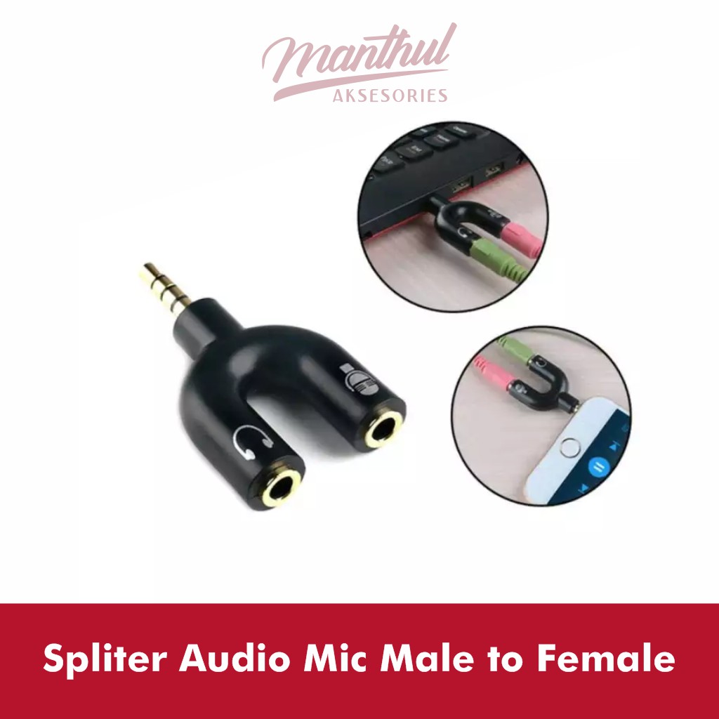 Spliter Audio Mic Male to Female