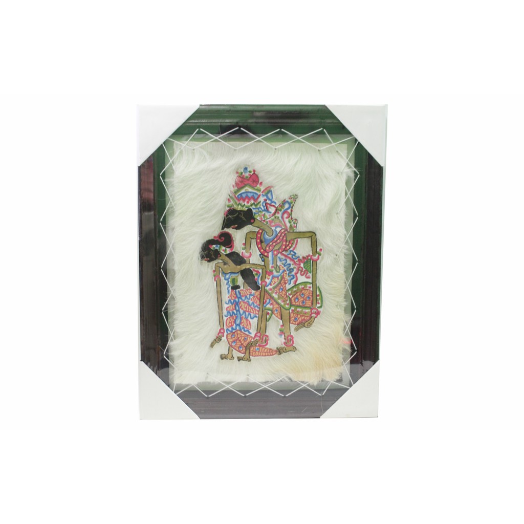 Hiasan Dinding Central Kerajinan Kulit Kambing Wayang Rama Sinta Uk 35x45 cm