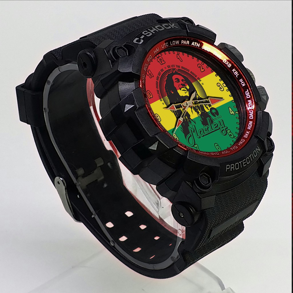 (ISTIMEWA BOSSQUE) JAM TANGAN BOB MARLEY LIST MERAH - EXCLUSIVE 4