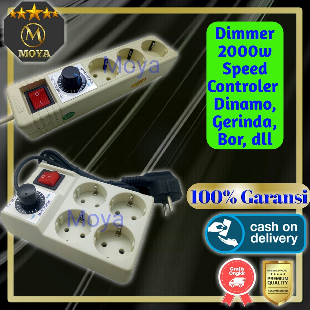 Dimmer SCR 2000watt stopkontak pengatur kecepatan bor grinda gerinda dinamo dimmer 2000w motor otoma