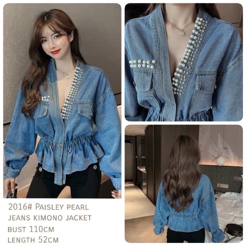 JAKET JEANS KIMONO IMPORT WANITA ASIA KOREA JEPANG ORIGINAL TF6