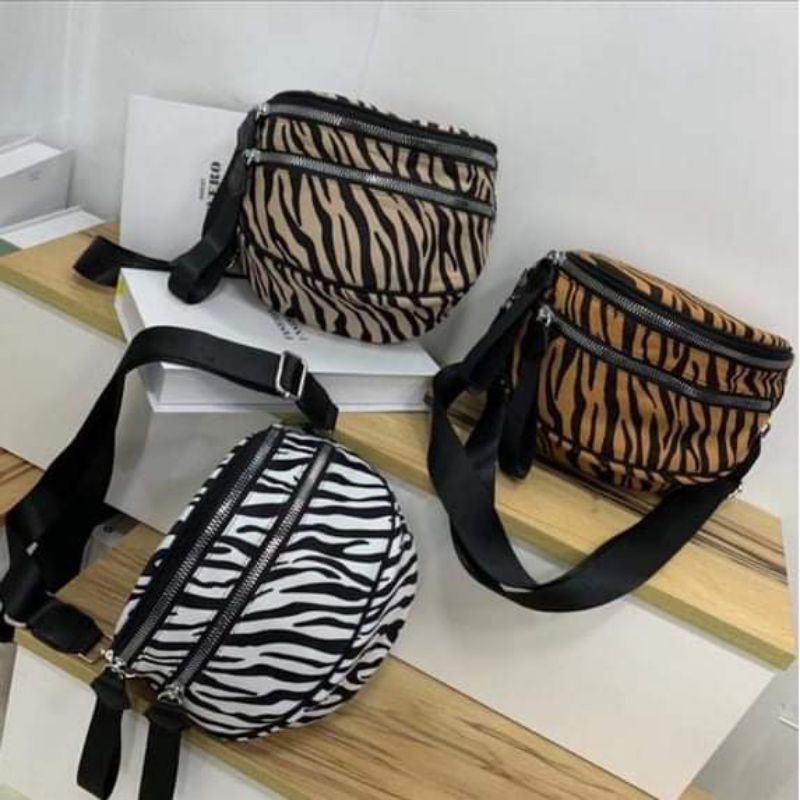 BEST SELLER aneka tas selempang leopard macan zebra import sling slingbag bumbag bombag import