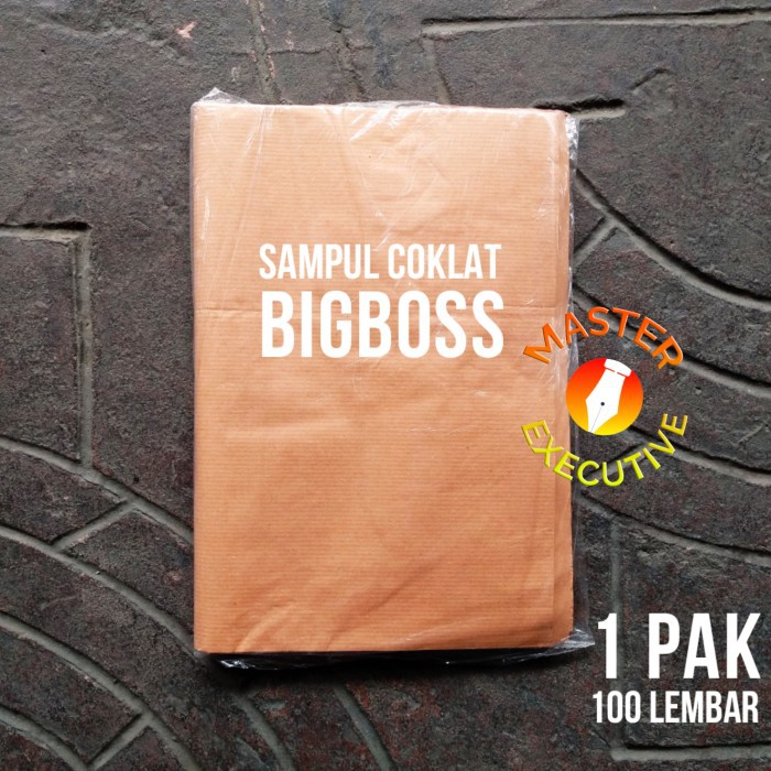 [Pak - 100 lbr] Sampul Buku Tulis Big Boss Boxy Kertas Coklat - untuk BigBoss Kiky AA