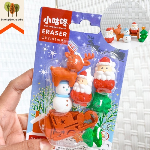 

Penghapus Lucu Tema Natal 1 Set Isi 5 Hapusan Natal Santa Claus Rusa Pohon Natal Kereta Kencana Snowman Alat Tulis Sekolah Kantor Hadiah Natal Ready COD Grosir