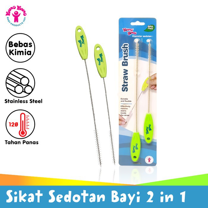 Young Young Straw Brush / Sikat Sedotan / Pembersih Leher Teko Teapot 2 Pcs (Tersedia Varian Warna)