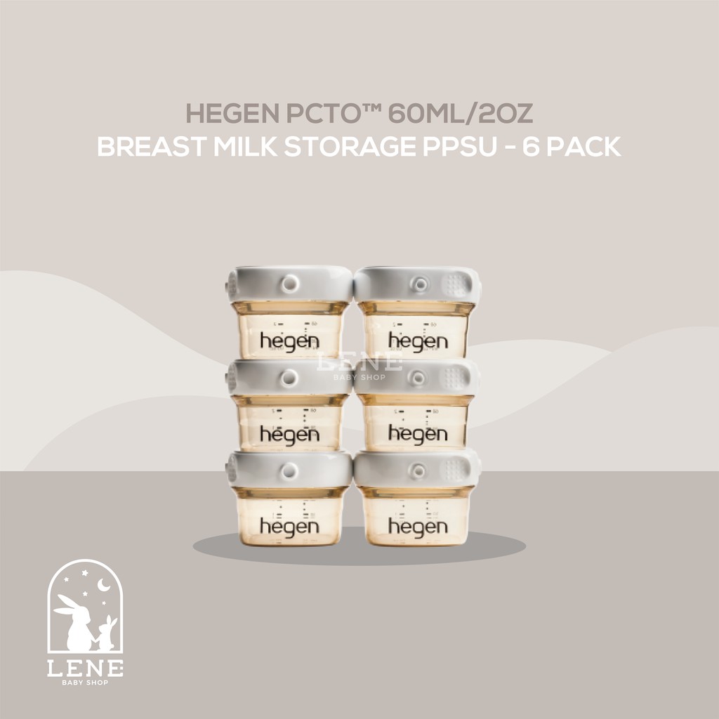 Hegen Breast Milk Storage PPSU 60ML - 6 pack Wadah MPASI