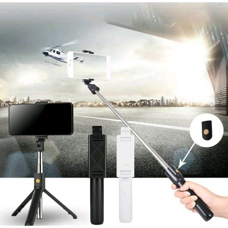 K07 TRIPOD 2 IN 1 / MINI DEKSTOP TONGSIS TRIPOD SELFIE STICK BLUETOOTH