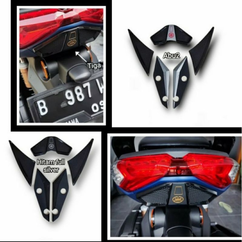 Emblem body nmax nmax all new 2020 2021 stiker timbul karet set - silver