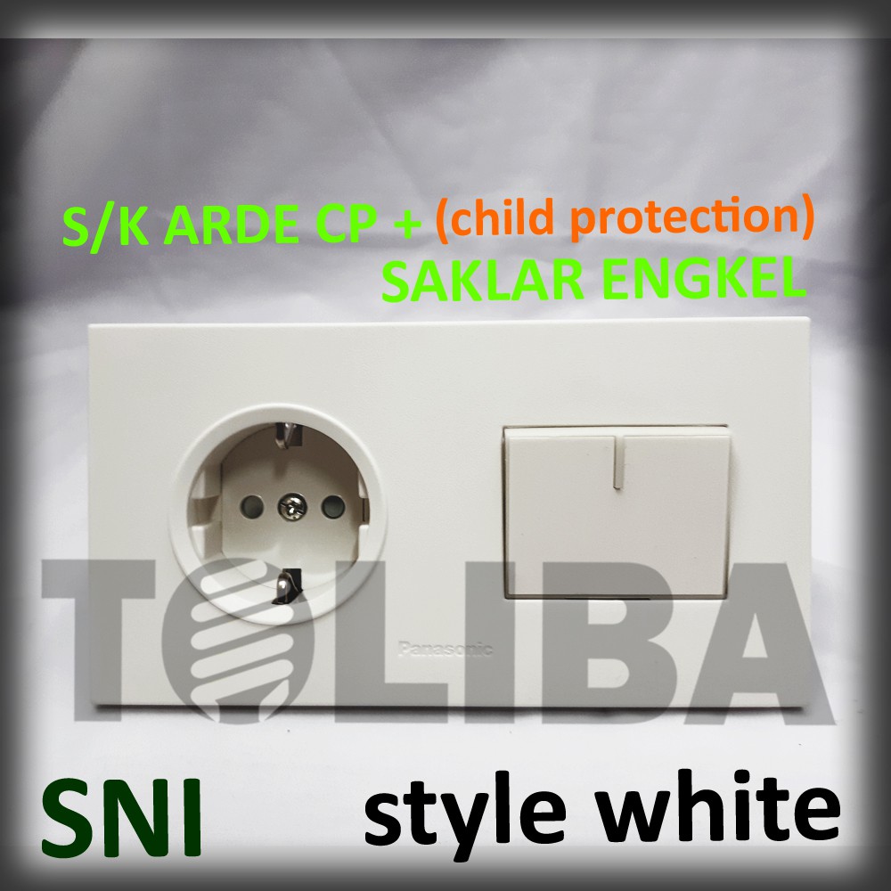 saklar engkel besar + stop kontak stopkontak cp minimalis style white ib panasonic SNI