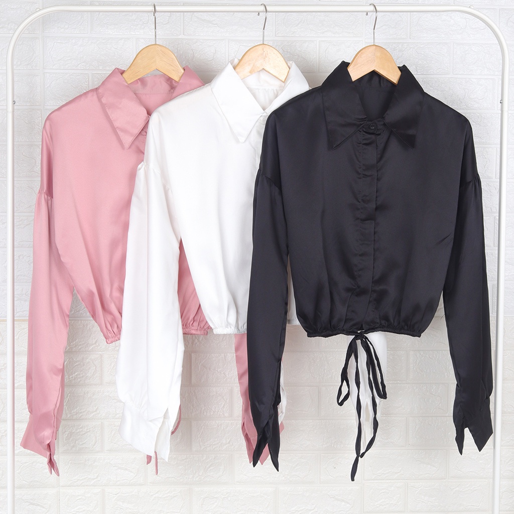 ririn top kemeja atasan wanita satin
