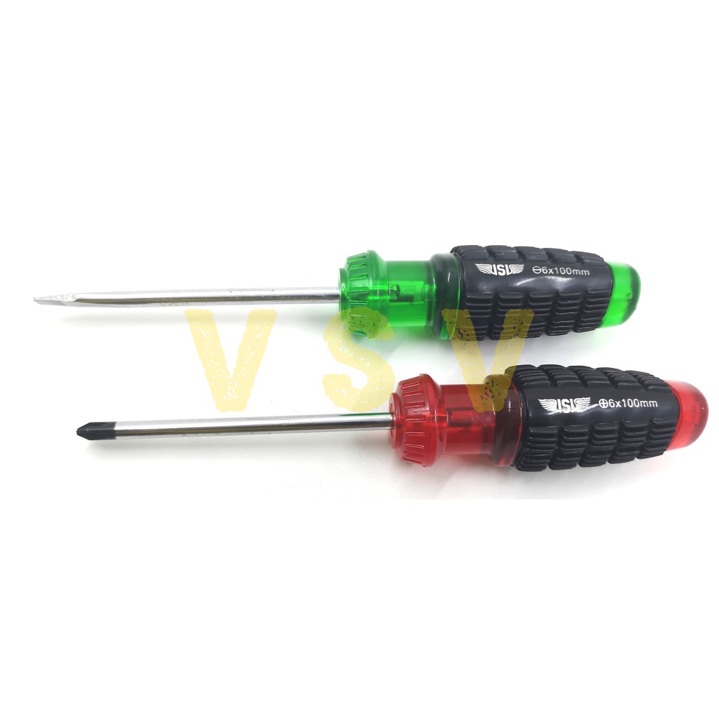 VSV Obeng gagang karet set 2 PCS 6x100[-][+] / Obeng karet / screwdriver