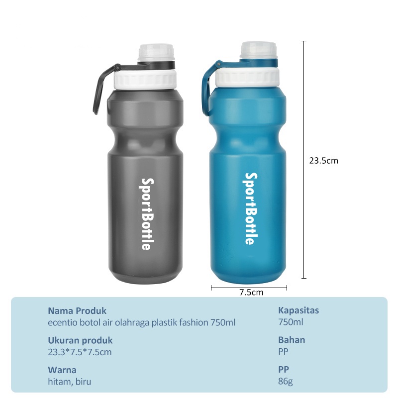 Botol Air Olahraga Plastik 750ml botol minum bottle sepeda aneka warna water botol bpa free