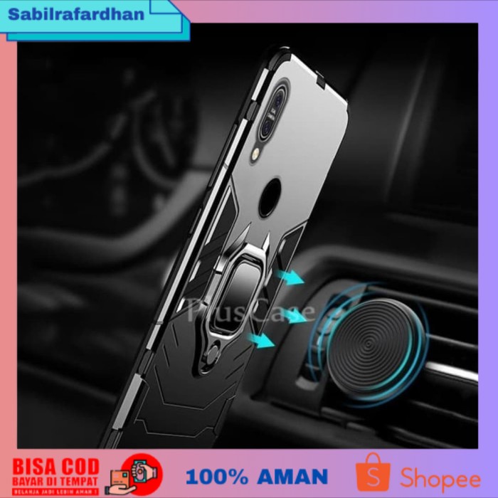 [PROMO TERBARU] ZENFONE MAX PRO M1 CASE IRON ARMOR + RING ASUS ZENFONE MAX PRO M1 - Merah