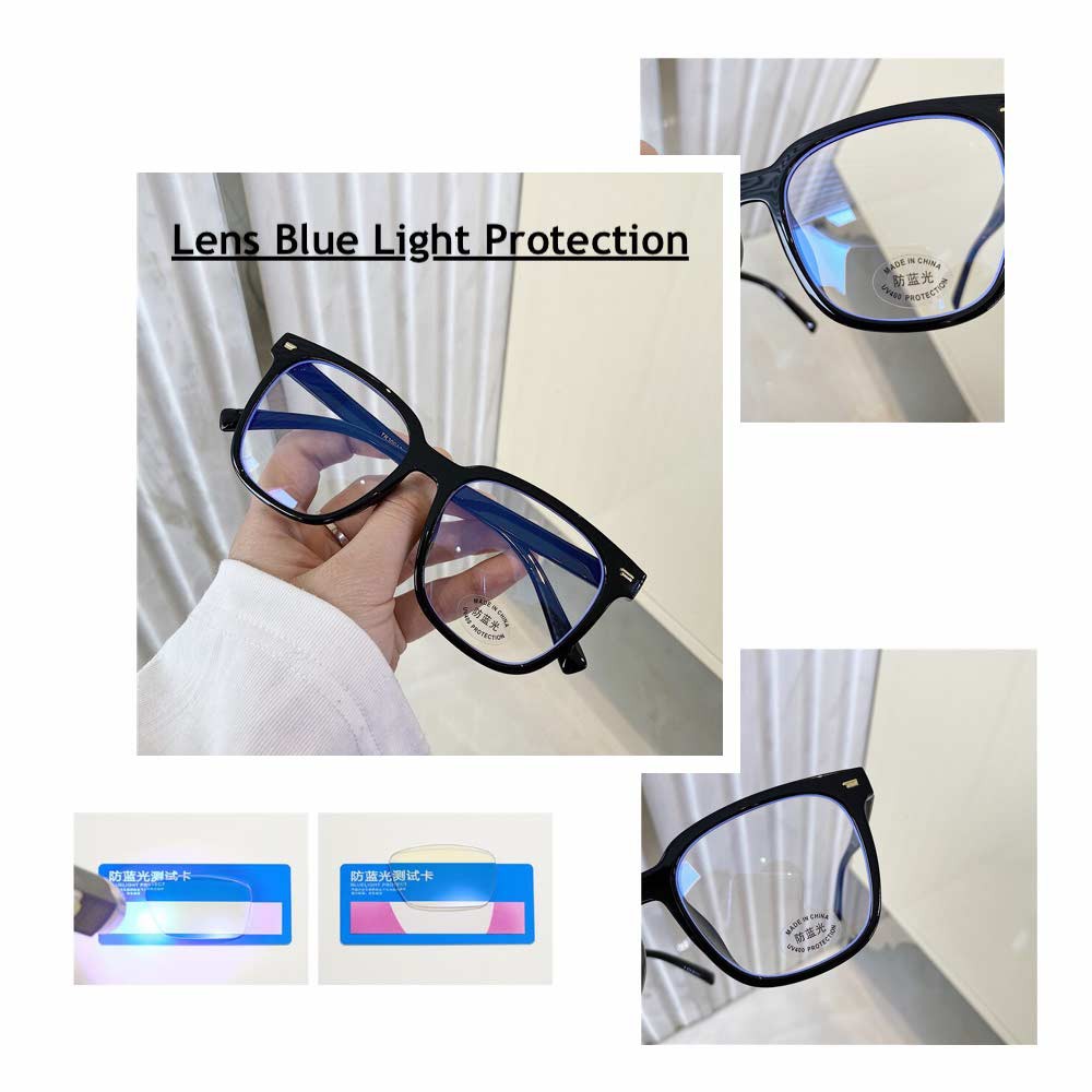 Kacamata Anti Radiasi [ Hitam ] Blue Light Lens - Pria &amp; Wanita - Design Korea - HM04