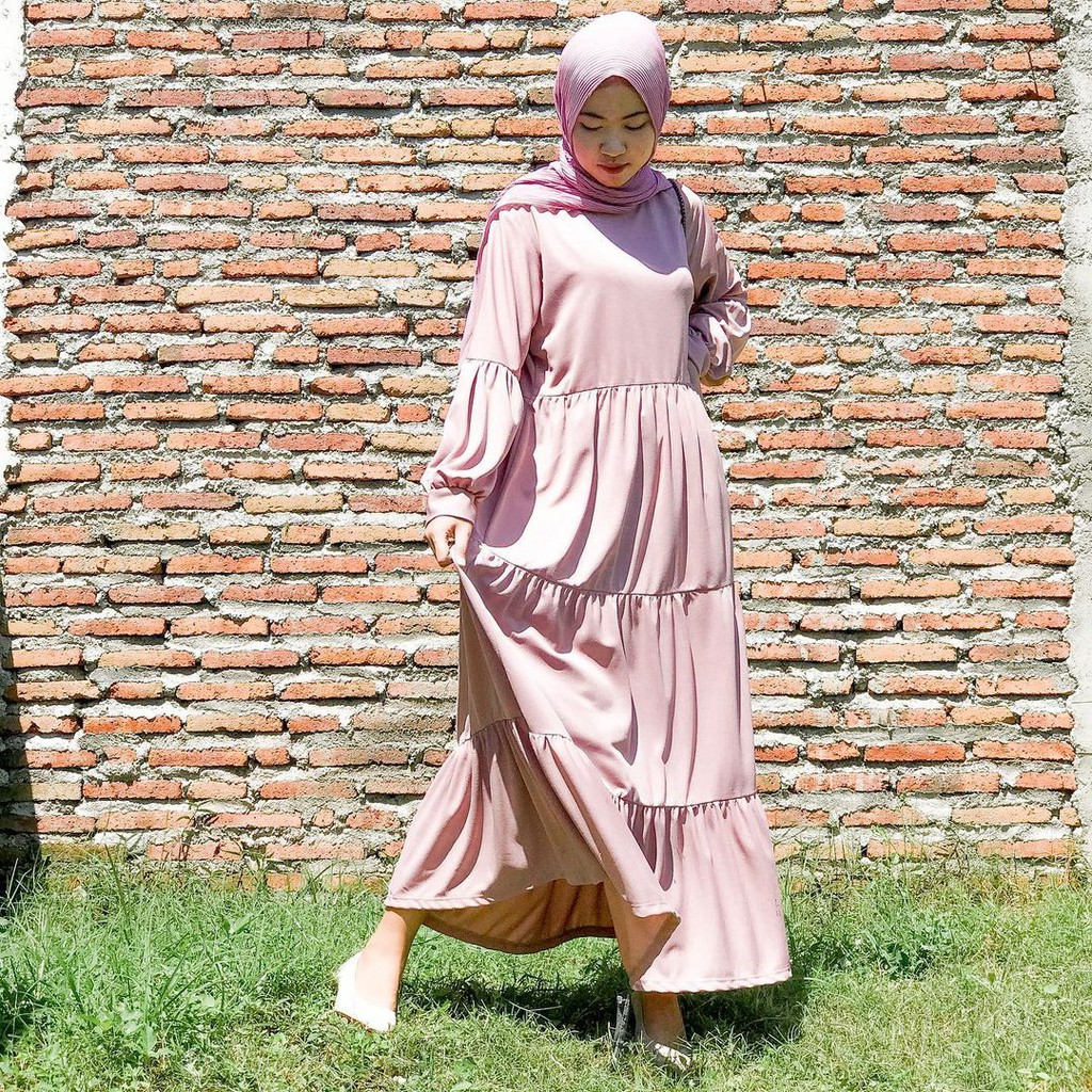 Cindy Gamis Susun Rempel - Maxi Dress Muslim Wafel Velvet