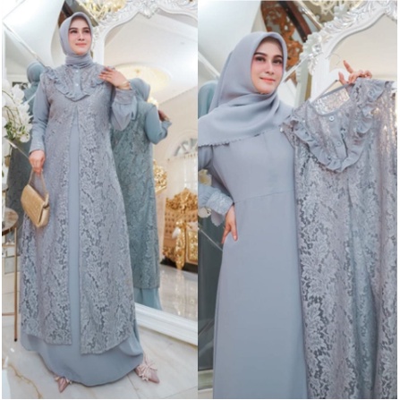 Baju Gamis Muslim Syari Terbaru 2022 2023 Model Baju Pesta Wanita Kondangan Kekinian Gaun Remaja Bru