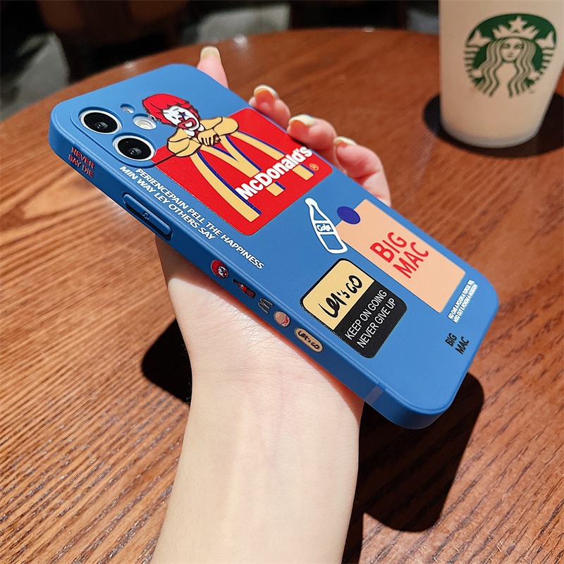 Soft case Bahan Silikon Desain Starbucks Mcdonald 's Untuk iphone 13 12 11 pro max X Xs max XR 7 8 plus Se 2020