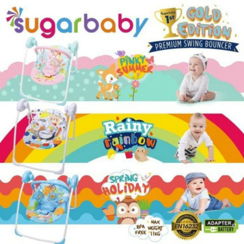 Sugar Baby Premium Swing Bouncer / Ayunan Bayi / Ayunan Bayi Elektrik Otomatis
