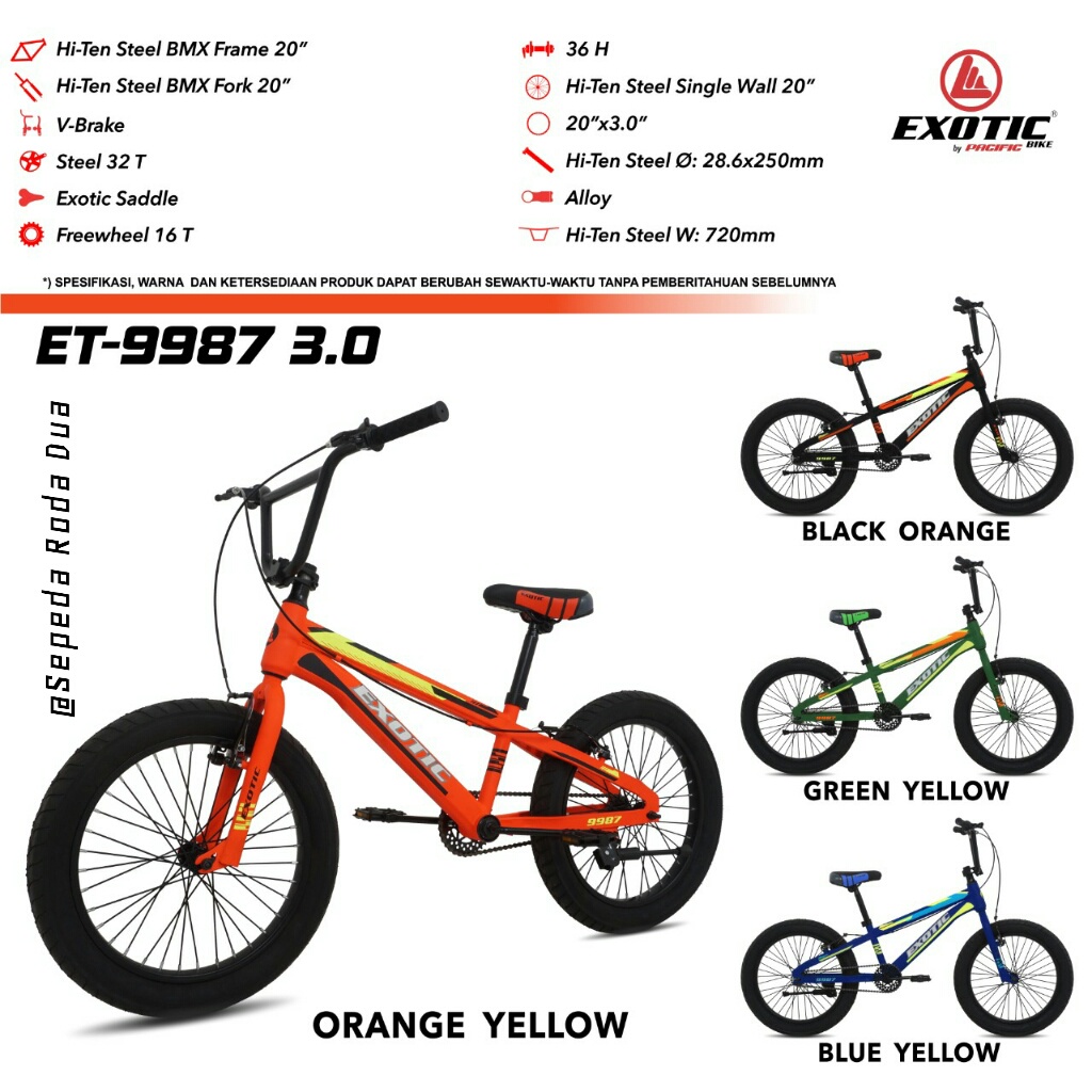 Sepeda BMX 20" Steel Exotic 9987 3.0 BIASA