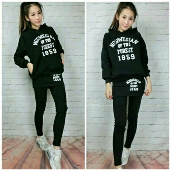 Unix Baju Set Wanita 16813 Setelan Hoodie Babyterry Norwegian Of The Forest