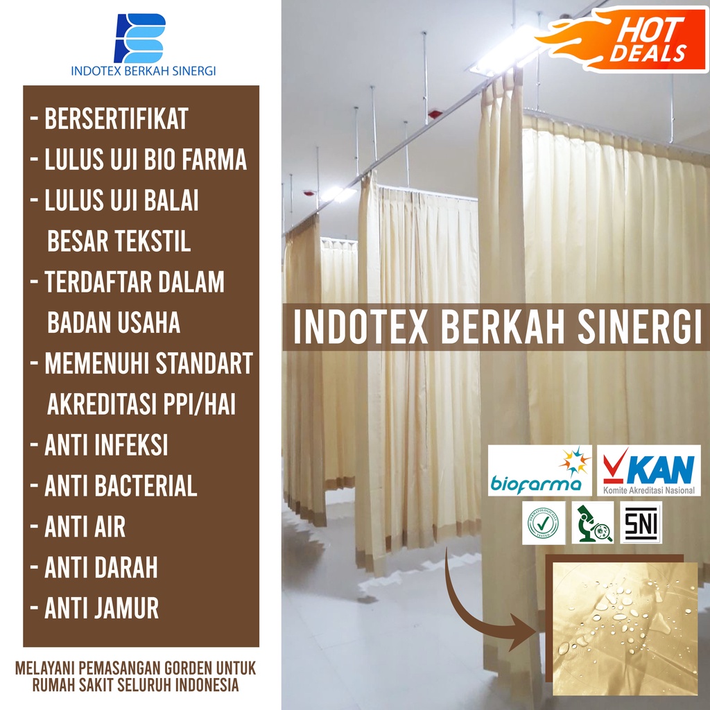 GORDEN RUMAH SAKIT | SEKAT | KLINIK | SPA | SALON | KAIN OPERASI / TIRAI KAIN PEMBATAS RUANGAN / TIR