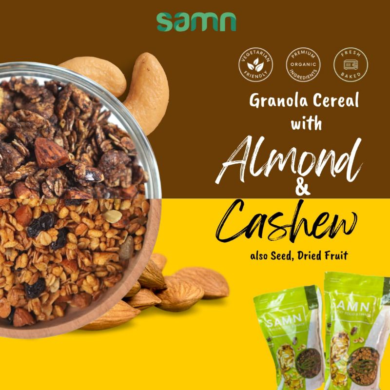 

SAMN FOOD BONUS Face Shield Granola Sereal 400gr Premium Sea Salt Dark Choco Premium Honey Cinnamon Almond Cashew samnfood