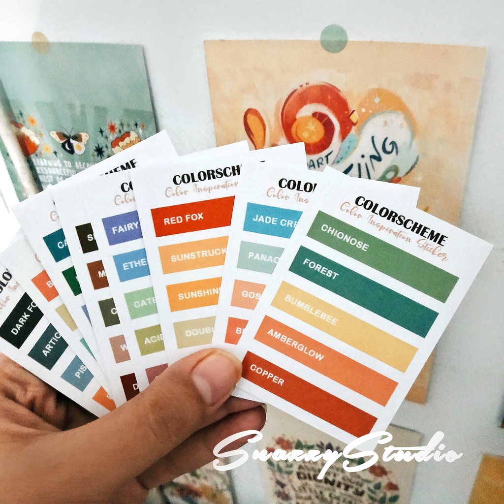 

Color Scheme Sticker - Color Inspiration Chart Stiker Warna Warni untuk Bujo Bullet Journal Deco Sticker Jurnal