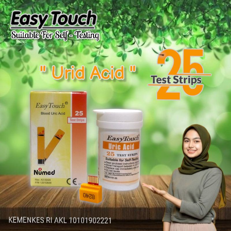 Refill Strip Urid Acid Easy Touch / Tes Strip isi Ulang Asam Urat Original Easy Touch 25 Pc