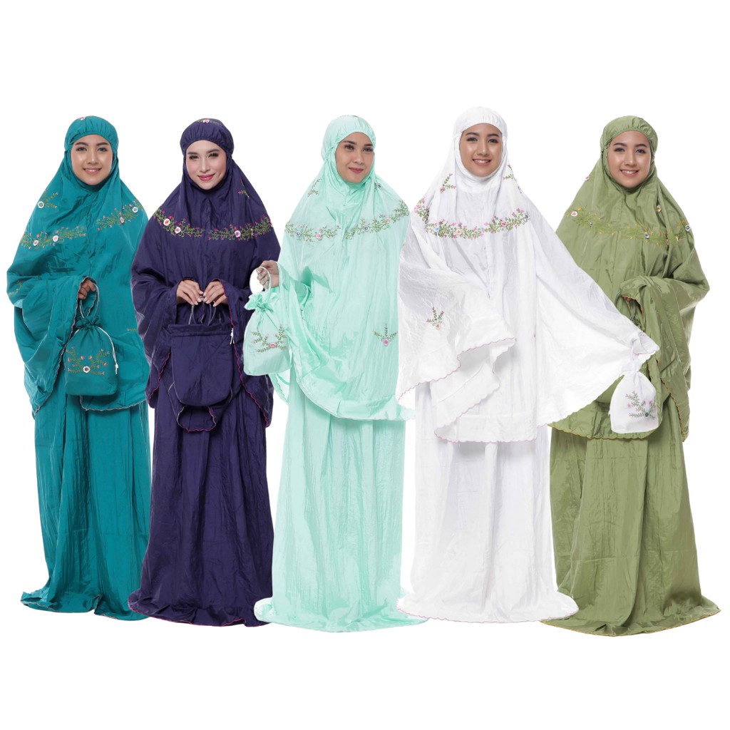 Mukena Set Travelling Bordir Premium Dewasa Besar - Parasut